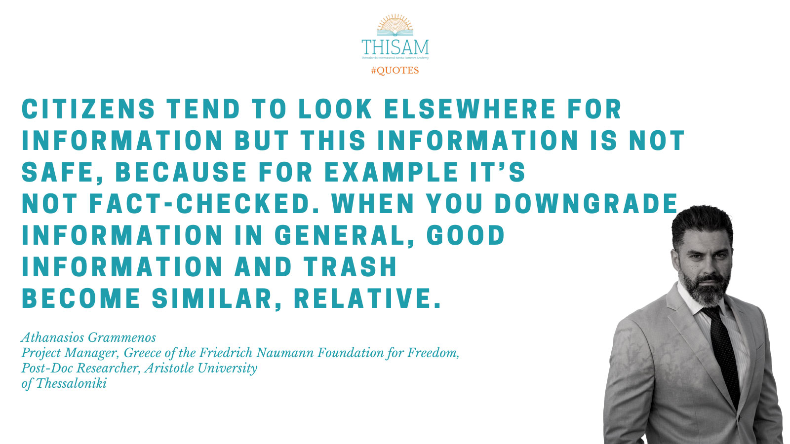 THISAM Talks | "Sailing adrift: Media responsibility and the Quality of Public Discourse"