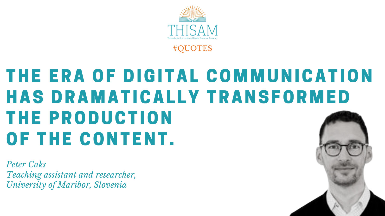 THISAM Talks: "Convergence as a power of improvement in media production"